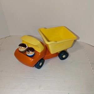 Vintage Rare Little Tikes Dump Truck Toddle Tots Orange Yellow Toddler Toy